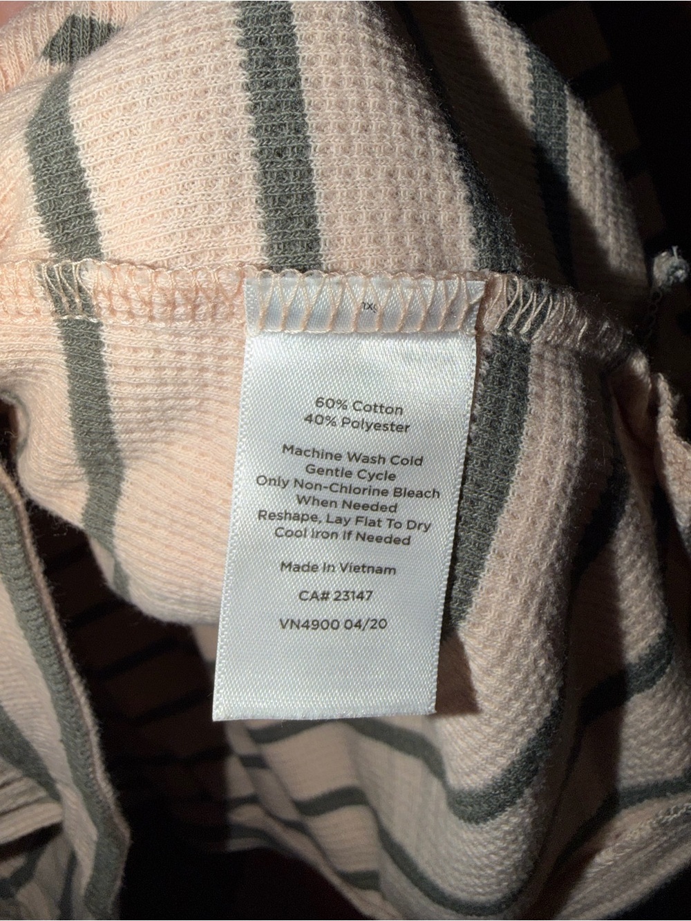 Talbots Peach and Gray Striped Ribbed Top - Picture 7 of 7